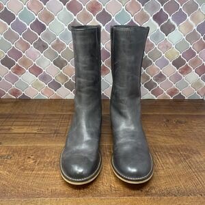 Ivy Lee Copenhagen Simone Leather Mid-Calf Boots Gray EU 39